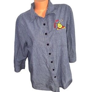 Vtg Winnie the Pooh Women’s 3/4 Sleeve Shirt Embroidered Disney Plus 18W 20W